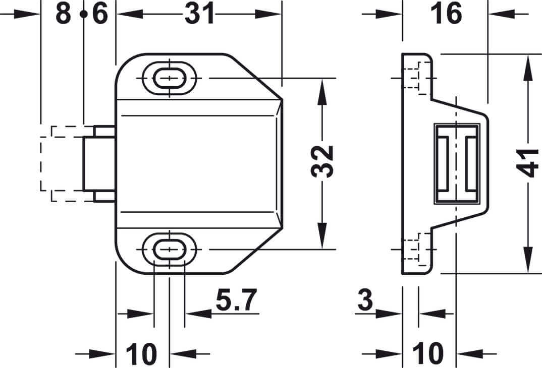 Magnetic pressure catch
