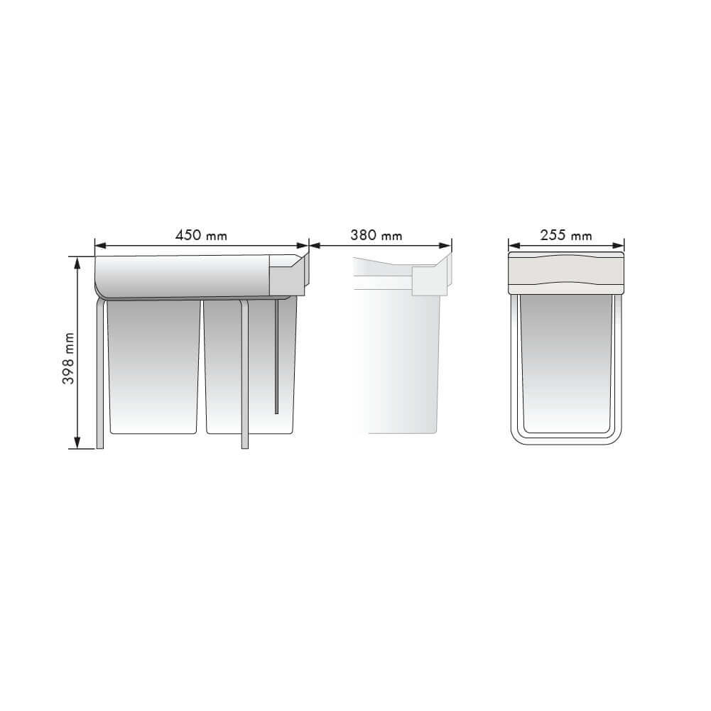 Pull-out Waste Bin 14+14L