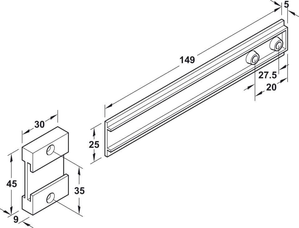 Appliance Doors Connecting Fitting