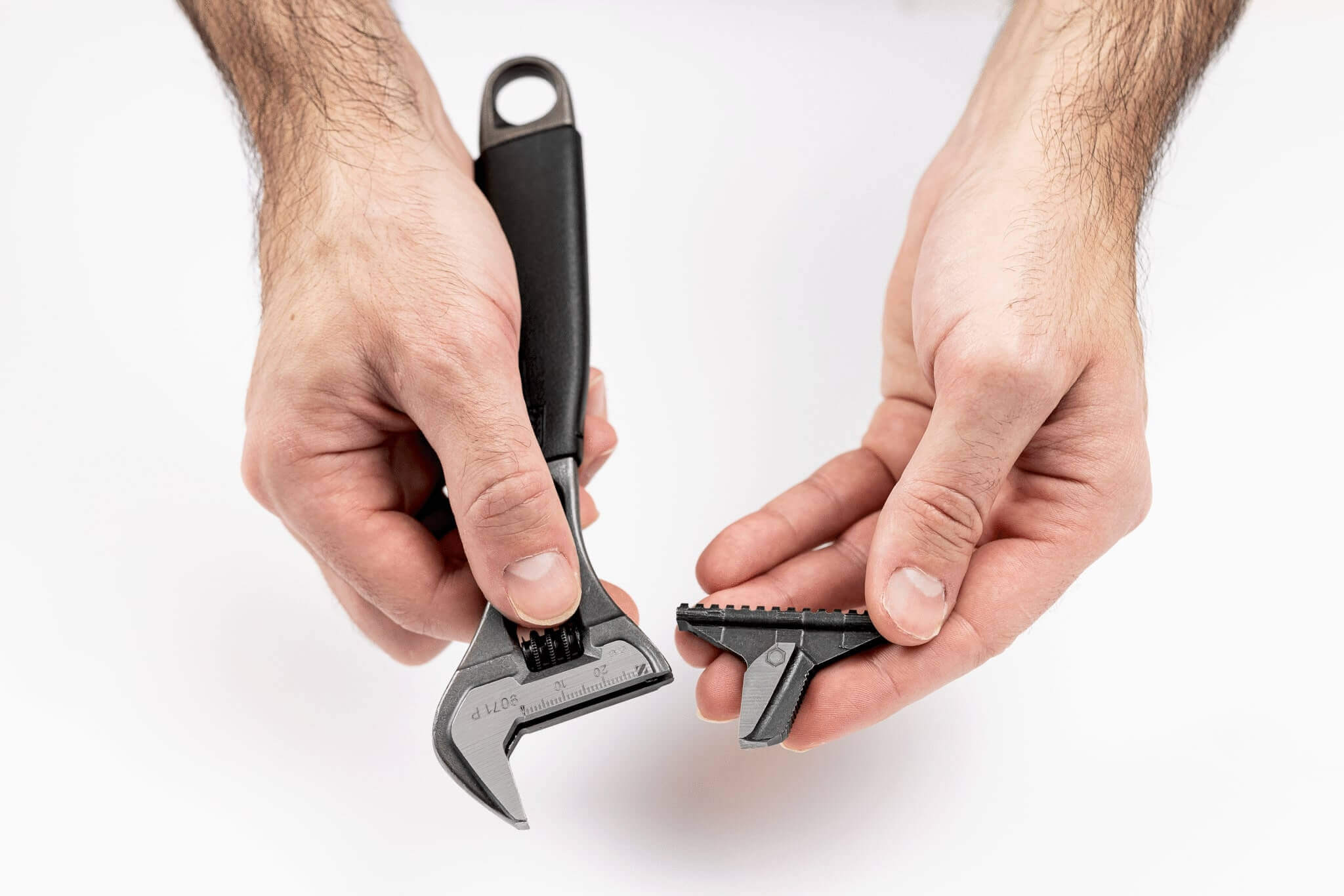 Adjustable Wrench With Reversible Jaw