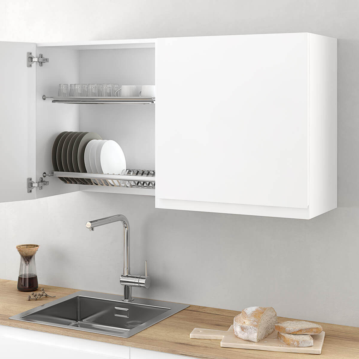 Dish and glass rack set inox