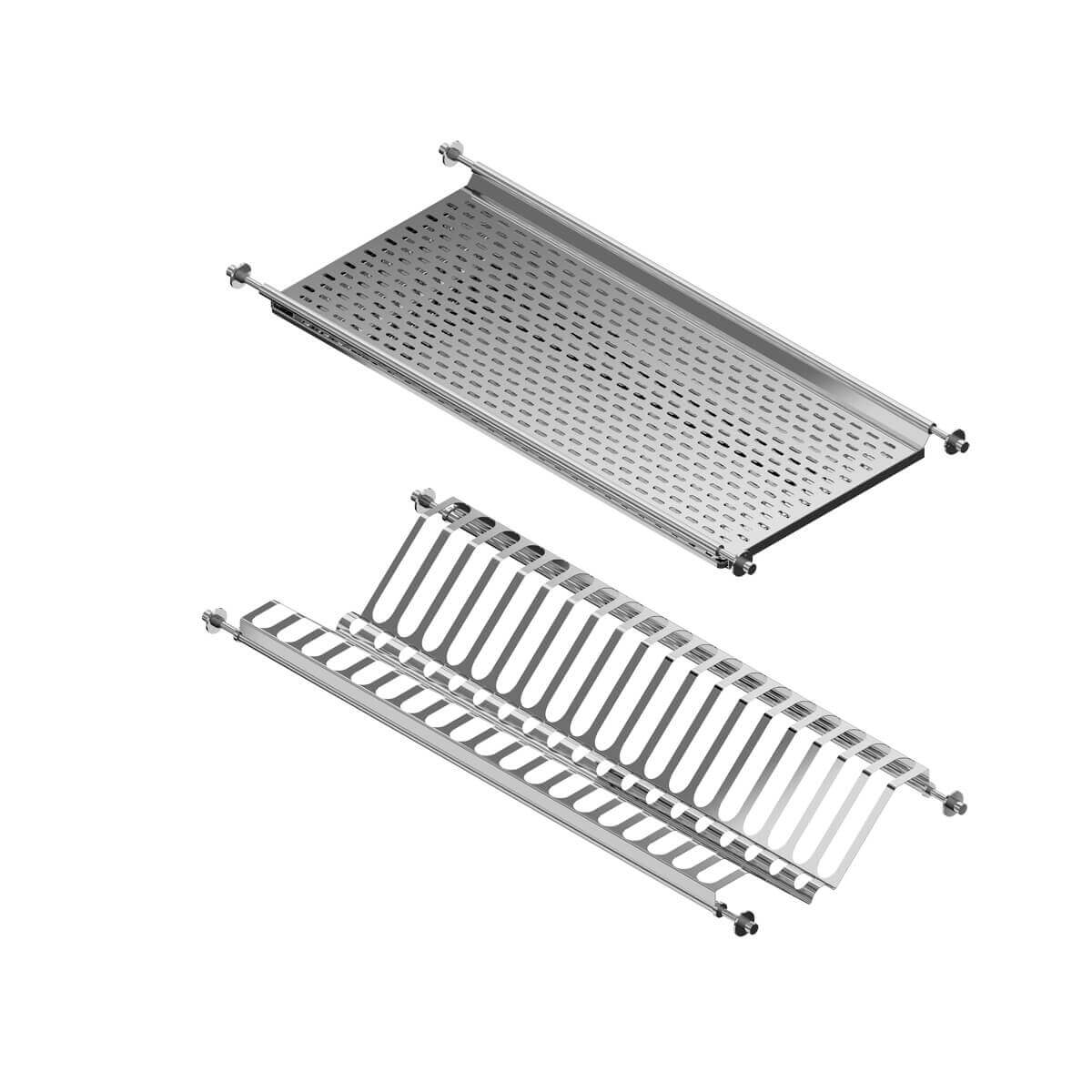 Dish and glass rack set inox