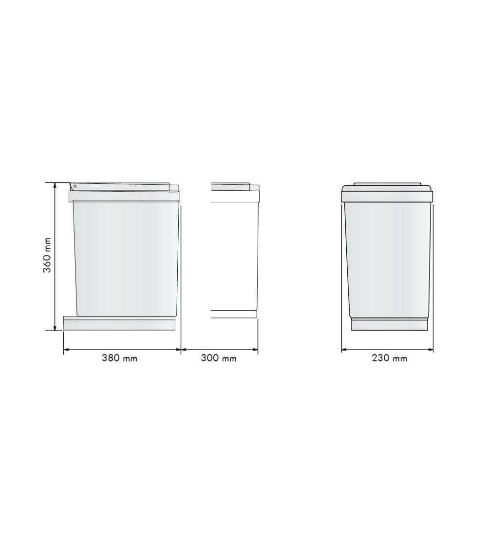 Pull-out Waste bin 16L