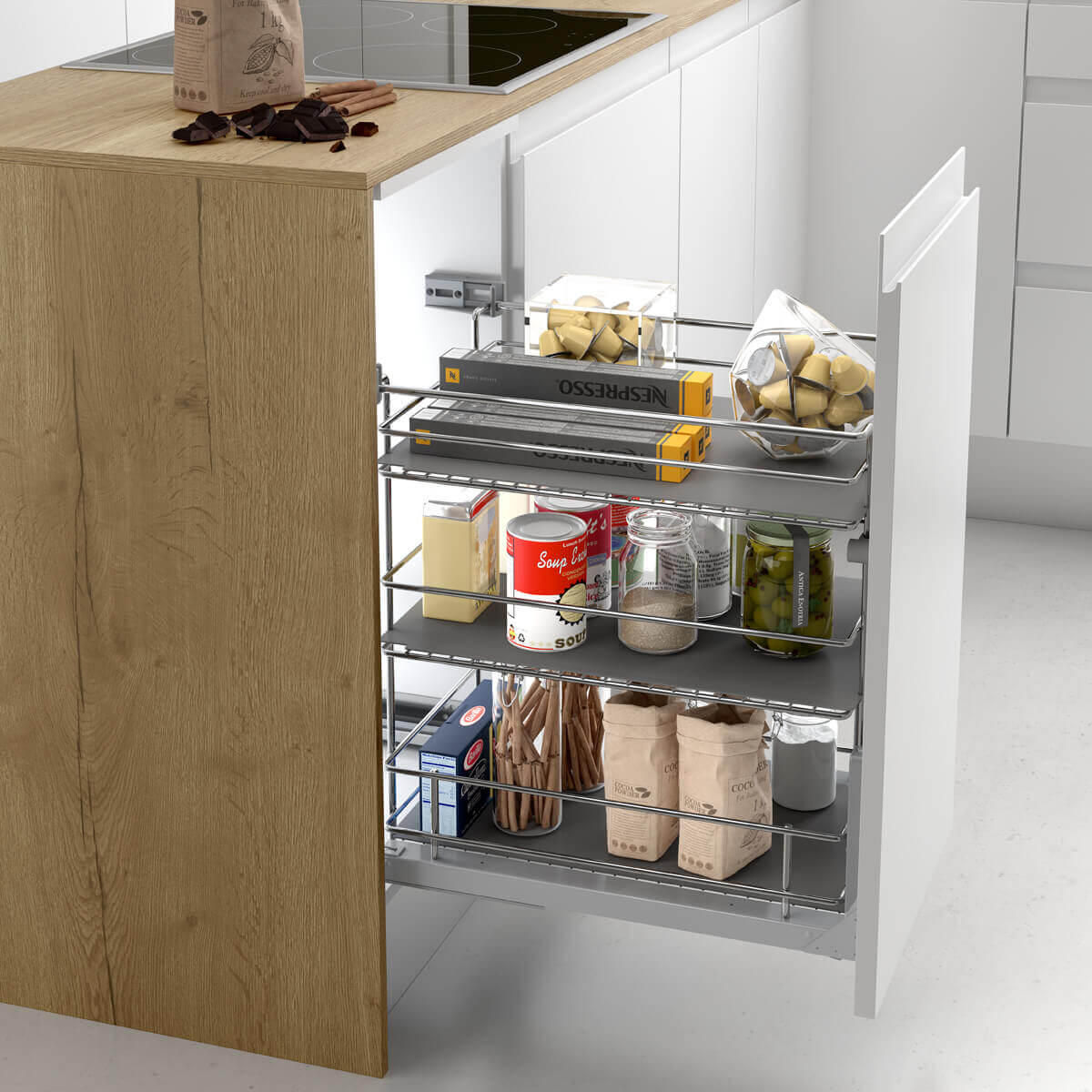 Pull-out pantry basket 