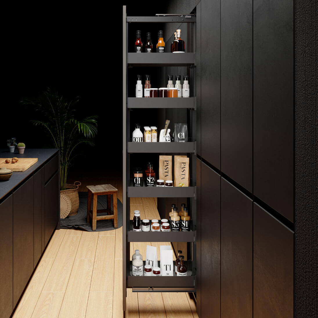 Pull-out pantry column NOVA