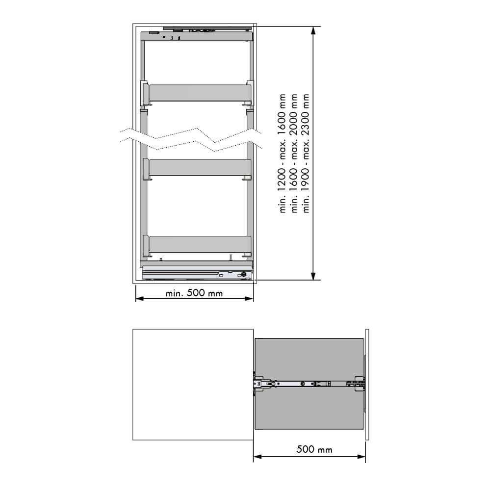 Pull-out pantry column NOVA