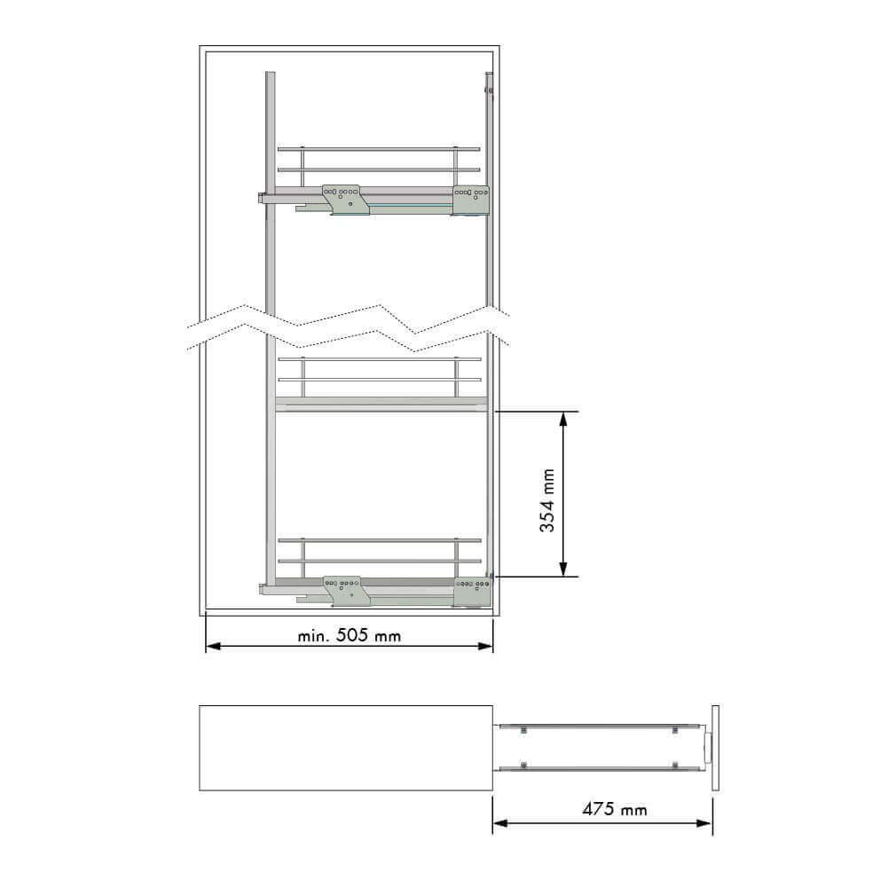 Tall unit Pull-out bottle frame FLAT