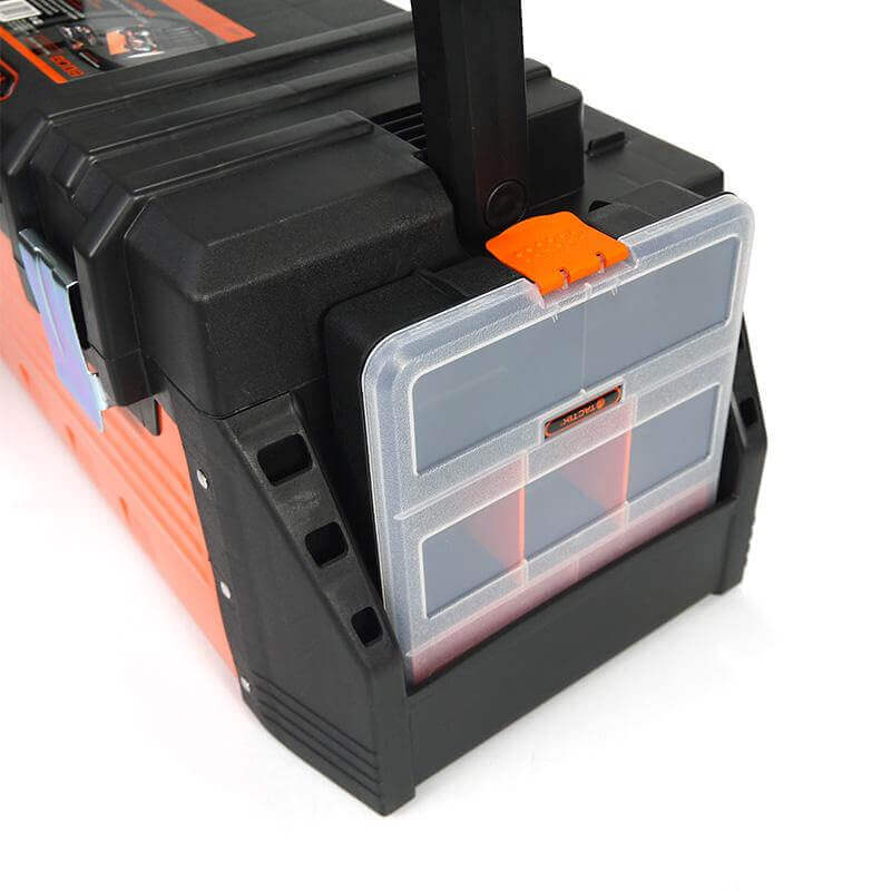 Plastic & Metal Tool Box With 2pc Organizers