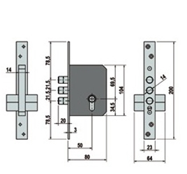 3 Points Locks 1 Meter