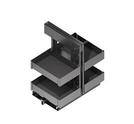 Corner pull-out frame