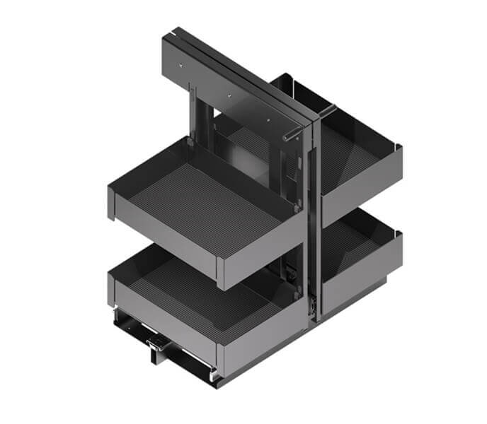 Corner pull-out frame