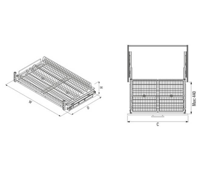 Undermount Shelf with Tray