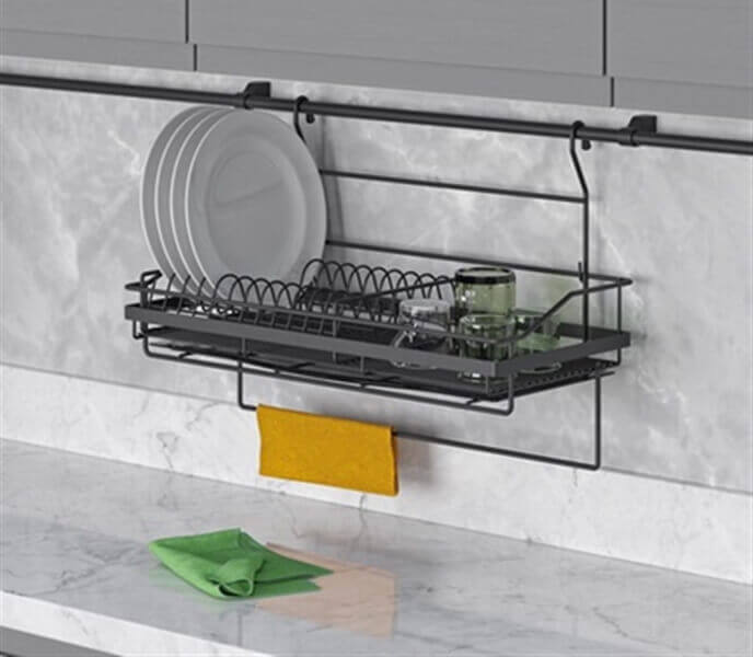Wall-mounted dish rack