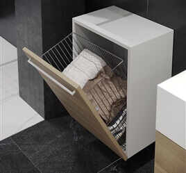 Laundry Basket Mounted to Lid