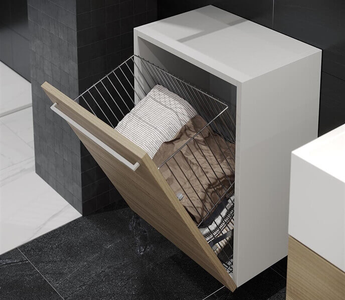 Laundry Basket Mounted to Lid
