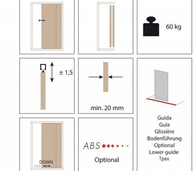 Sliding System for wooden cabinets 60KG