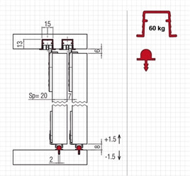 Sliding System for wooden cabinets 60KG