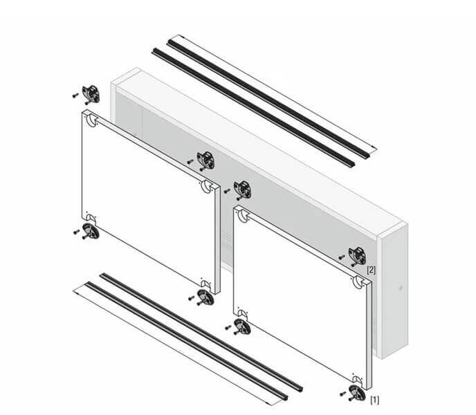 Sliding system for wooden cabinets 43KG