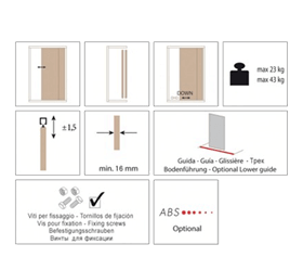 Sliding system for wooden cabinets 43KG