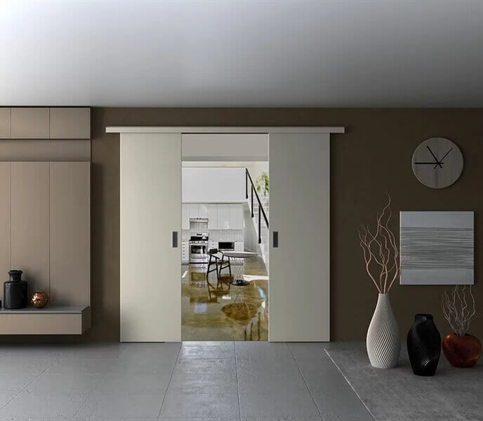 Two sliding simultaneous doors opening kit 120KG