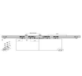 Two sliding simultaneous doors opening kit 120KG