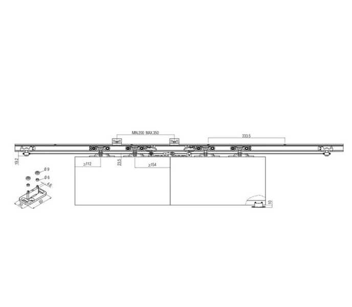 Two sliding simultaneous doors opening kit 120KG
