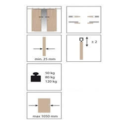 Two sliding simultaneous doors opening kit 120KG