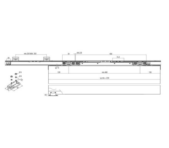 Flush Sliding Door kit 120KG