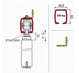 Sliding door system 250KG