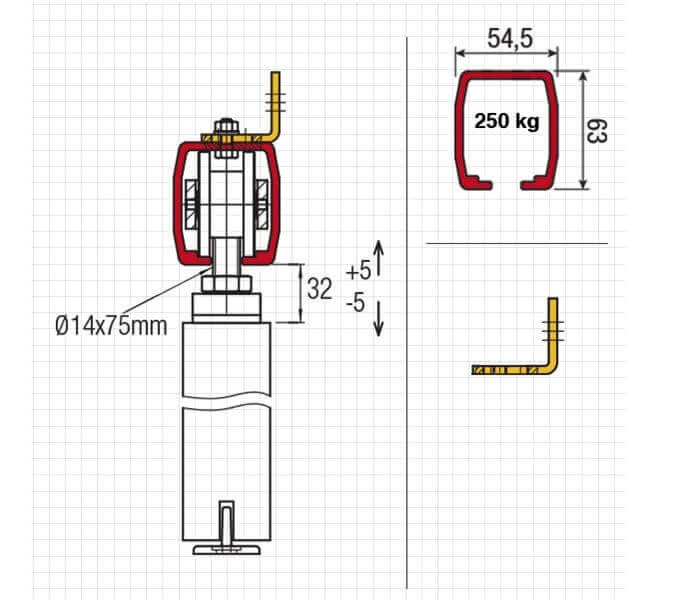 Sliding door system 250KG