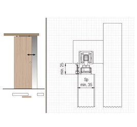 Self-close Sliding door system 80KG