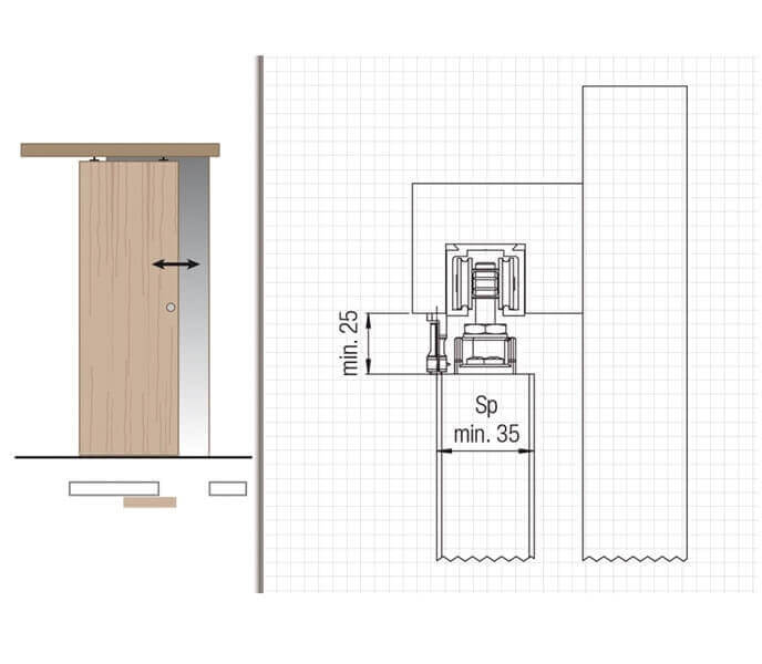 Self-close Sliding door system 80KG