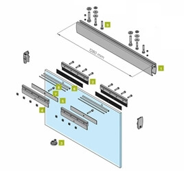 Glass Sliding System 120KG With Cover