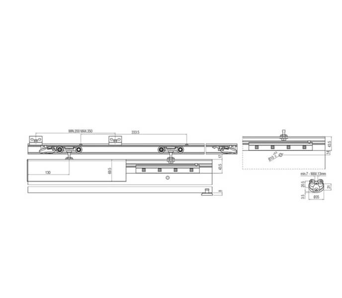 Glass Sliding System 120KG With Cover