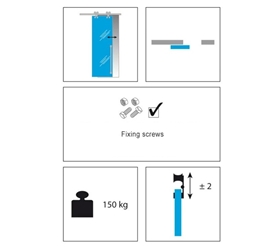 EXTeRUS Sliding System For Glass Door 150KG