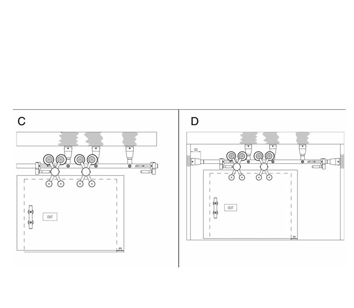 EXTeRUS Sliding System For Glass Door 150KG