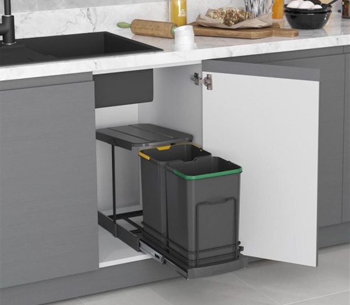 Telescopic Waste Bin 12+12LT