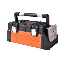 Plastic & Metal Tool Box With 2pc Organizers