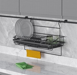 Wall-mounted dish rack